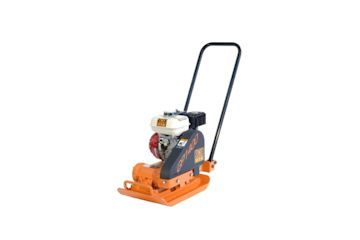 Petrol powered compactor vibrating plate (various sizes available from 300mm to 500mm).
 